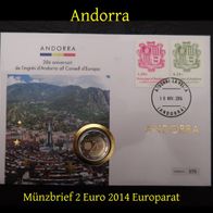 Andorra Numisbrief 2 Euro 2014 Europarat, Auflage 375