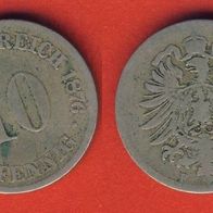 Kaiserreich 10 Pfennig 1876 F