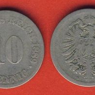 Kaiserreich 10 Pfennig 1889 D