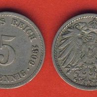 Kaiserreich 5 Pfennig 1906 F