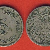 Kaiserreich 5 Pfennig 1902 G