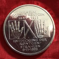Münze BRD 10 DM 1995 D -150. Geb. Röntgen- 625er Silber Gedenkmünze ST