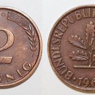 Bundesrepublik Deutschland (BRD) Münze 2 Pfennig - D von 1961