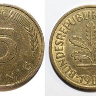 Bundesrepublik Deutschland (BRD) Münze 5 Pfennig - G von 1980