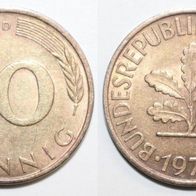 Bundesrepublik Deutschland (BRD) Münze 10 Pfennig - D von 1972