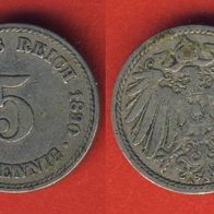 Kaiserreich 5 Pfennig 1890 A