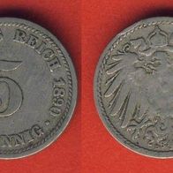 Kaiserreich 5 Pfennig 1890 D