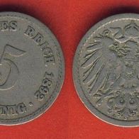 Kaiserreich 5 Pfennig 1892 A