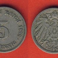 Kaiserreich 5 Pfennig 1898 F