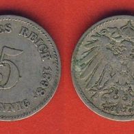 Kaiserreich 5 Pfennig 1898 G