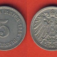 Kaiserreich 5 Pfennig 1913 E Top