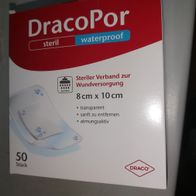 DracoPor steril Waterproof Wundverband 8 x 10 cm * (Neu) unbenutzt