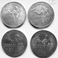 4x 100000 Lei 1946 Silbermünzen aus Rumänien Mihai I (2)