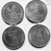 4x 500 Lei Silbermünzen Romania Mihai I 1941 - Basarabia Reunion (9)