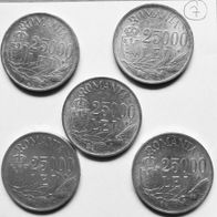 5x 25000 Lei 1946 Silbermünzen aus Rumänien Mihai I (7)