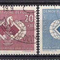 DDR 1960 Schach-Olympiade, Leipzig MiNr. 786 - 788 ESST Berlin