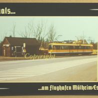 Ansichtskarte, Postkarte, Straßenbahn Mühlheim, Hst. Flughafen, M-Wagen