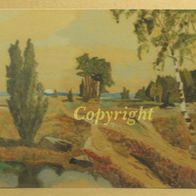 Ansichtskarte, Postkarte, Aquarell, Lüneburger Heide
