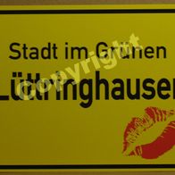 Ansichtskarte, Postkarte, Berg. Land, Ortstafel Stadt im Grünen Lüttringhausen