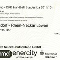 Sammler Ticket DKB Bundesliga 14/15 Burgdorf-Hannover - Rhein Neckar Löwen