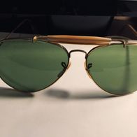 Ray Ban Aviator Outdoorsman Sonnenbrille B&L 62 14, grüne Gläser, Perlmuttsteg