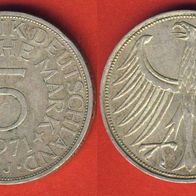 5 DM 1971 J Kursmünze Silber