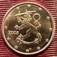 1 Cent Münze Finnland 2005 Unziruliert, frisch aus der Originalrolle