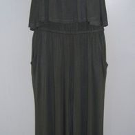 s. Oliver Jumpsuit Overall Oliv Grün Volant Gummizugbund Weites Bein Gr.40 Einteiler