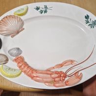 Meeresfrüchte Geschirr - oval - Servierplatte und 8 Teller