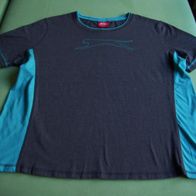 Slazenger Fitness Sport T-Shirt Shirt Grau Blau Gr. 2XL Baumwolle