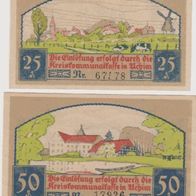 Achim-Notgeld-25-50-Pfennig-vom-15.01.21 2 Scheine