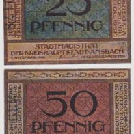 Ansbach-Notgeld-25-50-Pfennig-bis-31-12-1918 Kennziffer gross ohne Rand selten