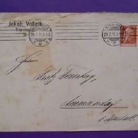 GS Brief Bayern 10 Pfennig rot Luitpold 1911
