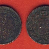 Württemberg 1/4 Kreuzer 1858