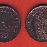 Hessen-Darmstadt 1 Pfennig 1869