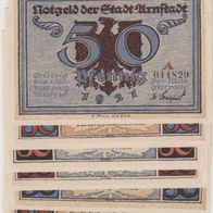 Arnstadt-Notgeld 6x50-Pfennig-Arnstadt Serie-1921