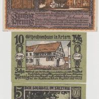 Artern-Notgeld 5-10-50-Pfennige 1920-1921