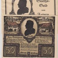 Artern-Notgeld Goethe Geld mit Originalhülle-6x50-1921