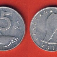 Italien 5 Lire 1951