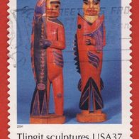 USA 2004 Mi.3859 Indianerstämme Holzfigur der Tingit gest.