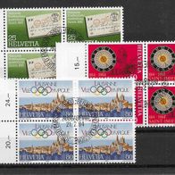 011) Schweiz 1984 Jahresereignisse Mi. Nr. 1267/69 kpl. 4er Blocksatz gestempelt