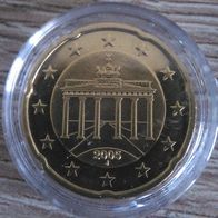 20 Euro Cent BRD 2005 Kursmünze J PP aus KMS Deutschland Polierte Platte
