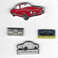 4x VW Karmann Ghia Pin / Pins / Volkswagen Klassiker / Oldtimer