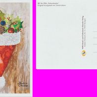 Grußkarte "Weihnachtsmütze" mundgemalt