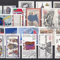 126) BRD 1989 - 20 benutzte Briefmarken used - Michel-Nr. siehe Beschreibung