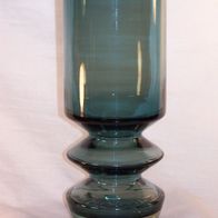 Skandinavische, ptroleumgrüne, massive Glas-Vase, 70er Jahre
