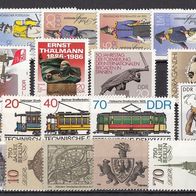 13) DDR 1984-1986 - 19 unbenutzte Briefmarken - Michel-Nr. siehe Beschreibung