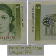 1991, Deutschland-Bundesrepublik, 5 Mark 1991, Banknote
