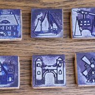 Alte DDR Kinderstempel 6 verschiedene Motive Vintage