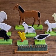 Konvolut DDR Holzspielfiguren Flachtiere Spielzeug Bauernhof Zootiere Vintage